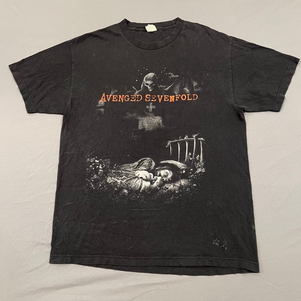 Avenged Sevenfold A7X Nightmare Album Band Tee Black Graphic T-Shirt L Alstyle
